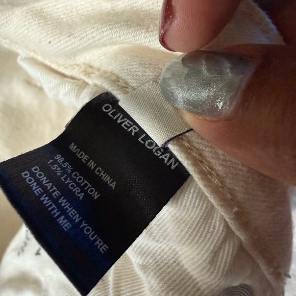 Oliver Logan Ecru Wide Leg Cropped Pants - Picture 7 of 11